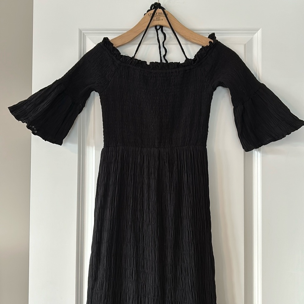 Anthro Lost + Wander Aria Smocked Off-Shoulder Maxi Dress Sz S w MEASUREMENTS - Picture 5 of 16